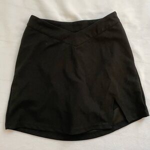 Black V waist skirt with built in shorts